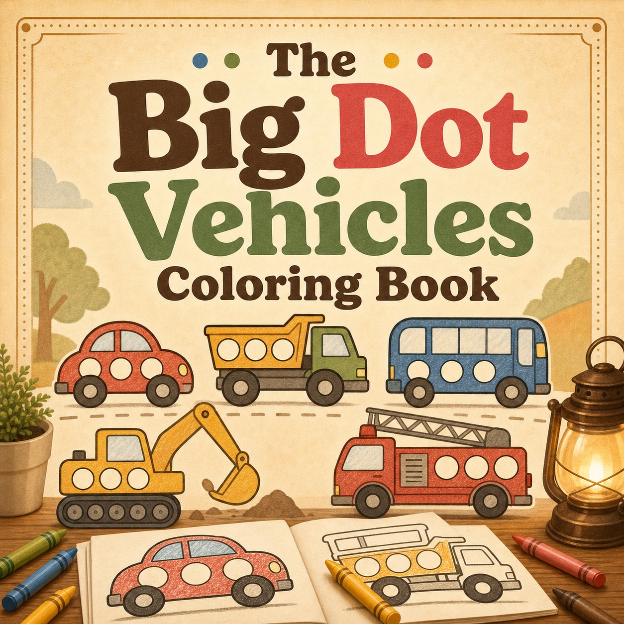 The Big Dot Vehicles Coloring Book cover